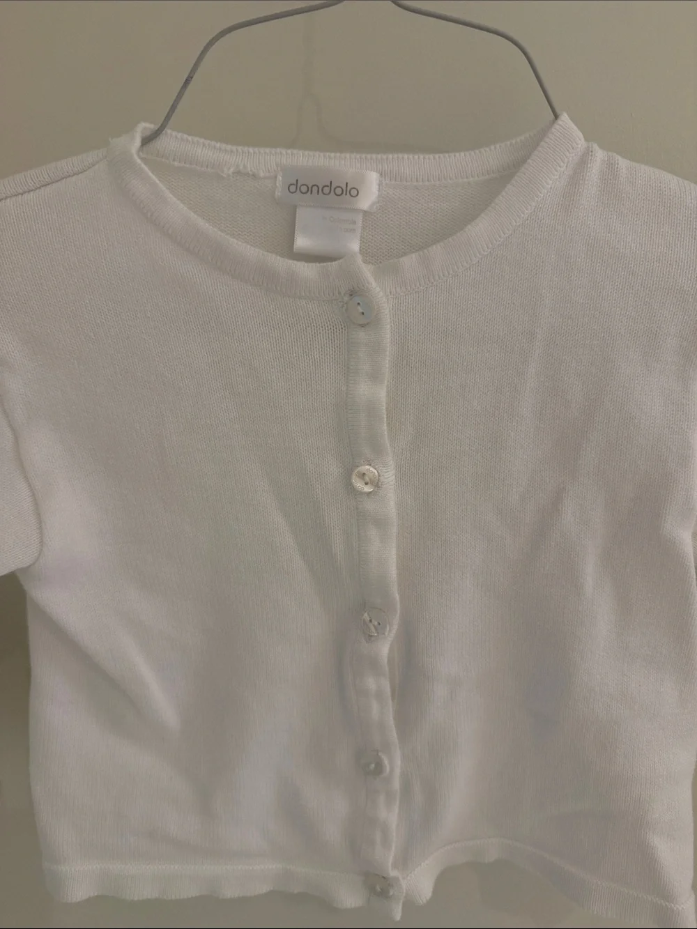 Dondolo White Button-Front Kids Cardigan